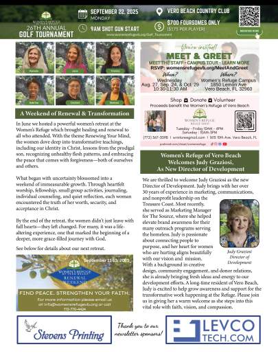 Womens Refuge August 2025 Newsletter2