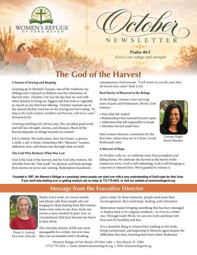 Womens Refuge October 2026 Newsletter